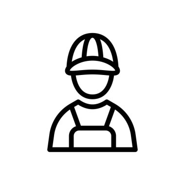 işçi vektörü ince çizgi simgesi