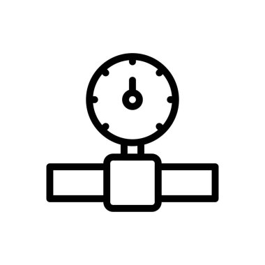 basınç vektörü ince çizgi simgesi