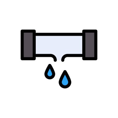 Boru hattı vektörü düz renk simgesi