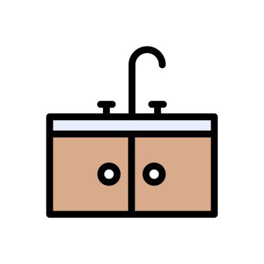 Musluk vektörü düz renk simgesi