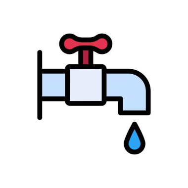 Musluk vektörü düz renk simgesi