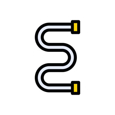 Boru hattı vektörü düz renk simgesi