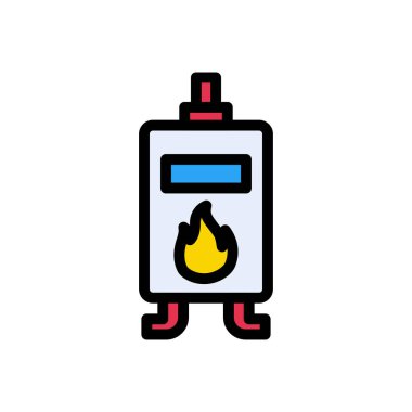 tesisat vektörü düz renk simgesi