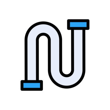 Boru hattı vektörü düz renk simgesi