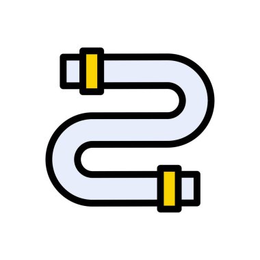 Boru hattı vektörü düz renk simgesi