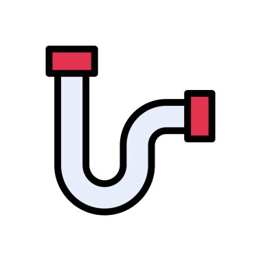 boru vektörü düz renk simgesi