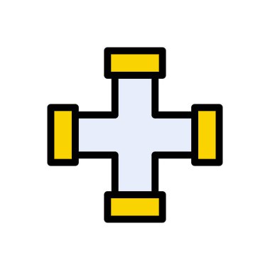 Boru hattı vektörü düz renk simgesi