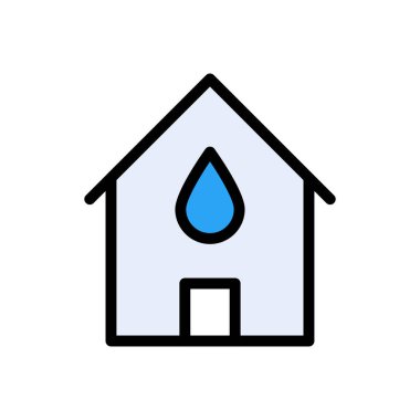 ev vektörü düz renk simgesi