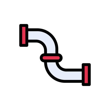 Boru hattı vektörü düz renk simgesi