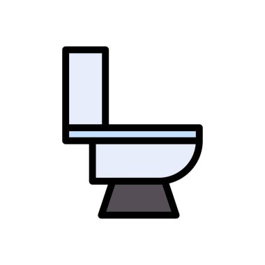 tuvalet vektörü düz renk simgesi