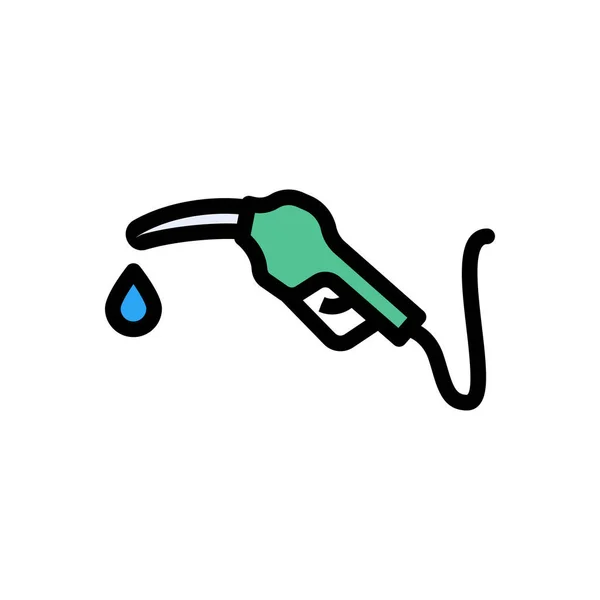 Petrol Vector Flat Color Icon — Stock Vector