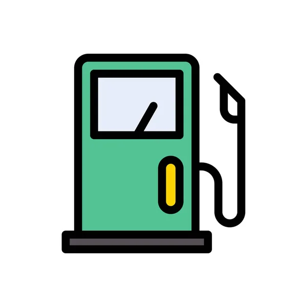 Petrol Vector Flat Color Icon — Stock Vector