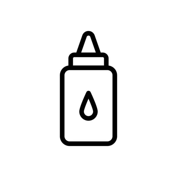 Drop Vector Dunne Lijn Pictogram — Stockvector