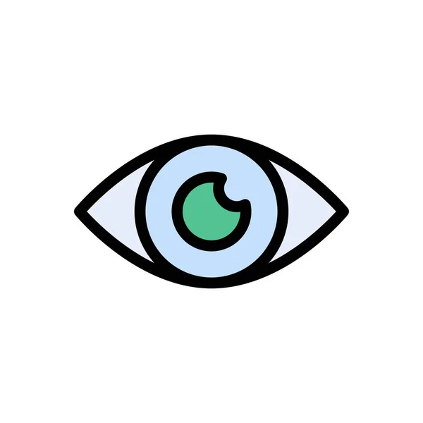 Augen Vektor Symbol Mit Flacher Farbe — Stockvektor