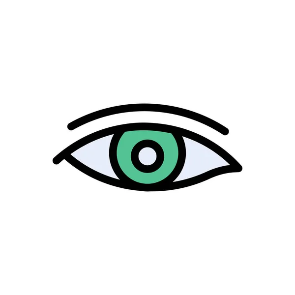 Augen Vektor Symbol Mit Flacher Farbe — Stockvektor