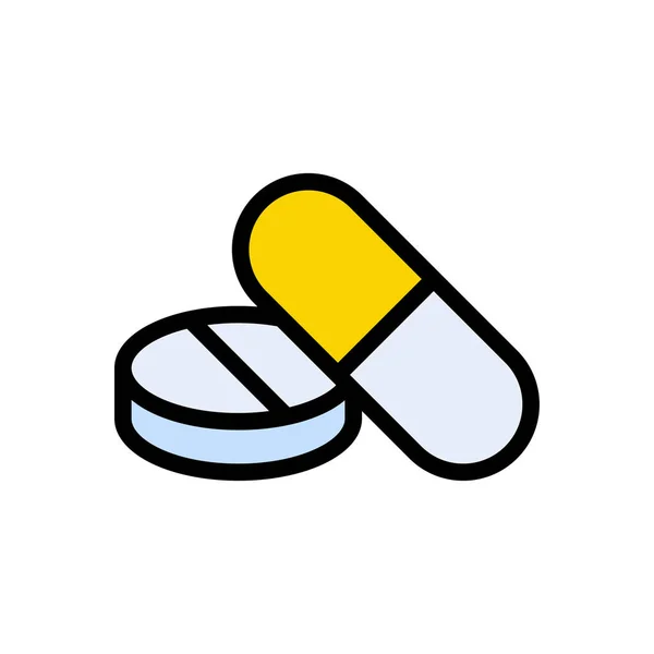 Capsule Vector Flat Color Icon — Stock Vector