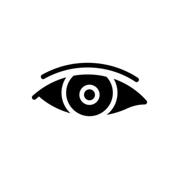 Oční Vektorový Glyf Plochá Ikona — Stockový vektor