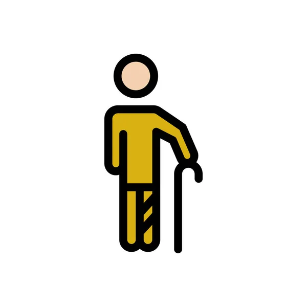 Spaziergänger Vektor Flache Farbe Symbol — Stockvektor