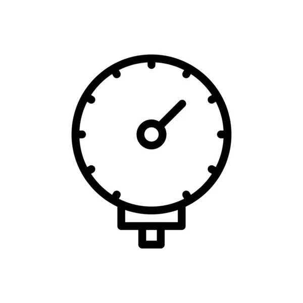 Gauge Vector Dunne Lijn Pictogram — Stockvector