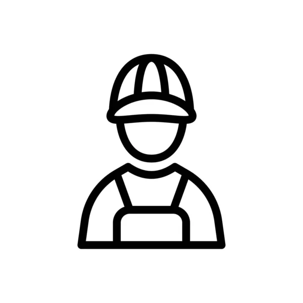 Worker Vector Thin Line Icon — Stock Vector
