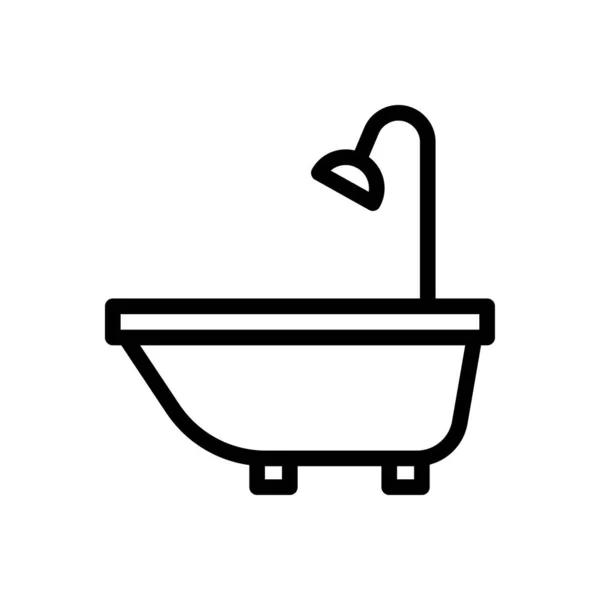 Douche Vector Dunne Lijn Pictogram — Stockvector