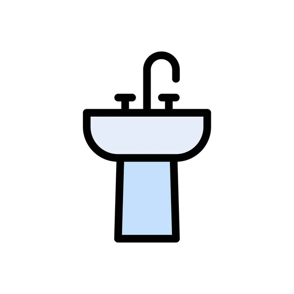 Faucet Vector Flat Color Icon — Stock Vector