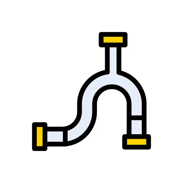 Pipeline Vektor Platt Färg Ikon — Stock vektor