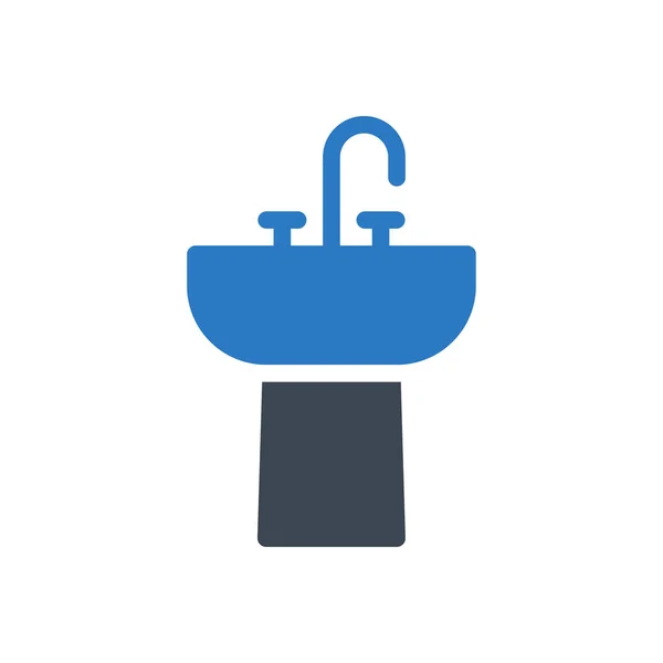 Faucet Vector Glyph Color Icon — Stock Vector