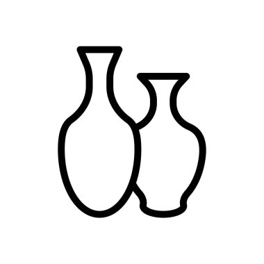 seramik vektör ince çizgi simgesi