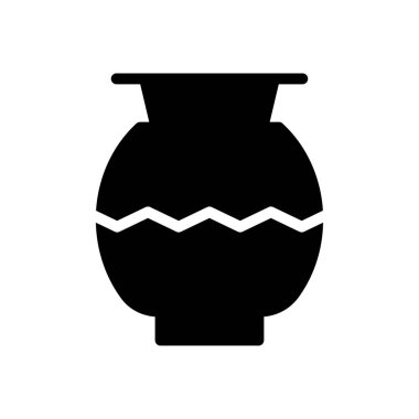 Çömlek vektörü sembolü düz simgesi