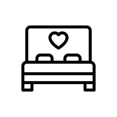 romantizm vektörü ince çizgi simgesi