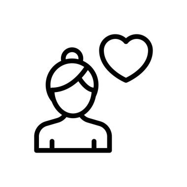 sevgi vektörü ince çizgi simgesi