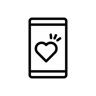 kalp vektörü ince çizgi simgesi