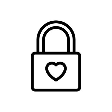 vektör ince çizgi simgesini kilitle