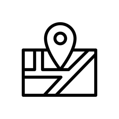 konum vektörü ince çizgi simgesi