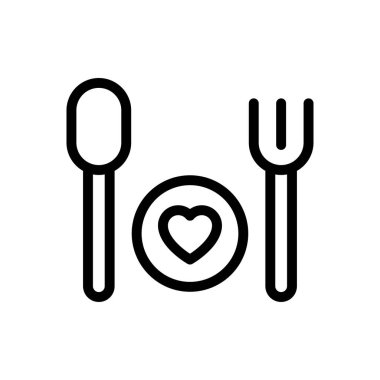 kalp vektörü ince çizgi simgesi