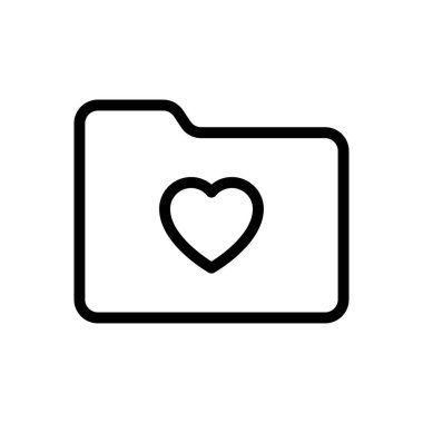 kalp vektörü ince çizgi simgesi