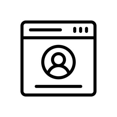 profil vektörü ince çizgi simgesi