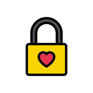 vektör düz renk simgesini kilitle