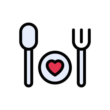 kalp vektörü düz renk simgesi