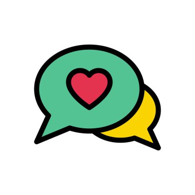 sohbet vektörü düz renk simgesi