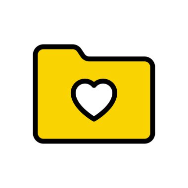 kalp vektörü düz renk simgesi