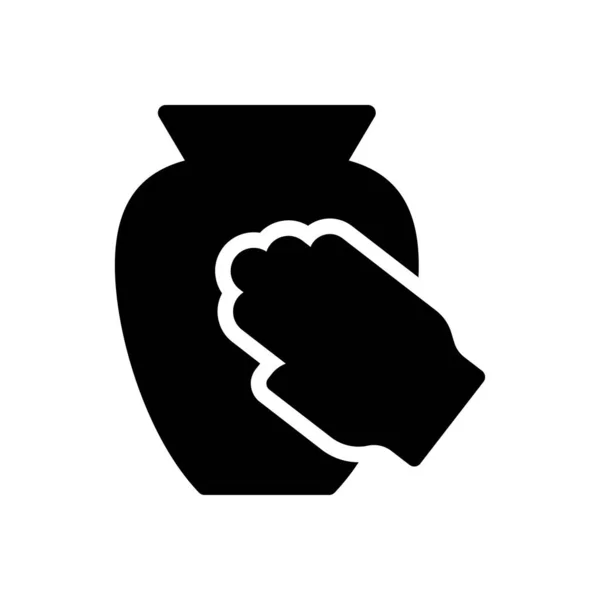Pottery Vector Glyph Flat Icon — Stock Vector