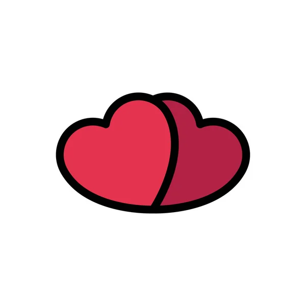 Heart Vector Flat Color Icon — Stock Vector