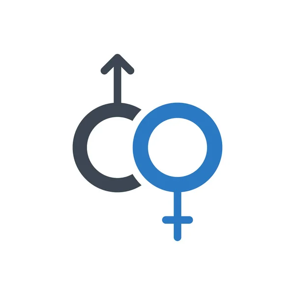 性别向量Glyph彩色图标 — 图库矢量图片