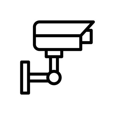 CCTV vektör ince çizgi simgesi
