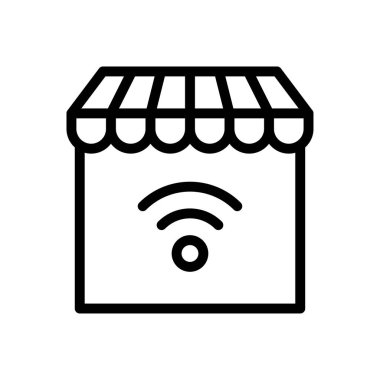 dükkan vektörü ince çizgi simgesi