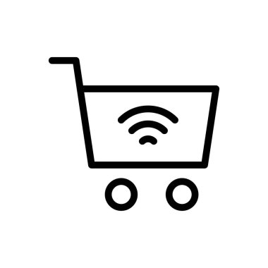 Alışveriş vektörü ince çizgi simgesi