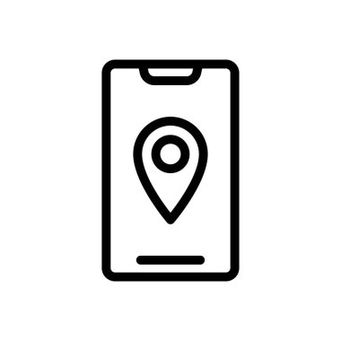 konum vektörü ince çizgi simgesi