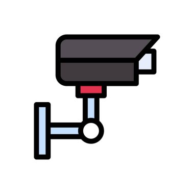 CCTV vektör düz renk simgesi